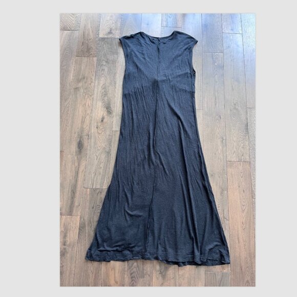 FP Beach Marina Knot Front Maxi Dress Size M Dark Gray Boho Sleeveless - Picture 4 of 7